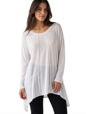 JAC Jacqueline Conoir Asymmetric Tunic Top Womens Medium Lagenlook Boho